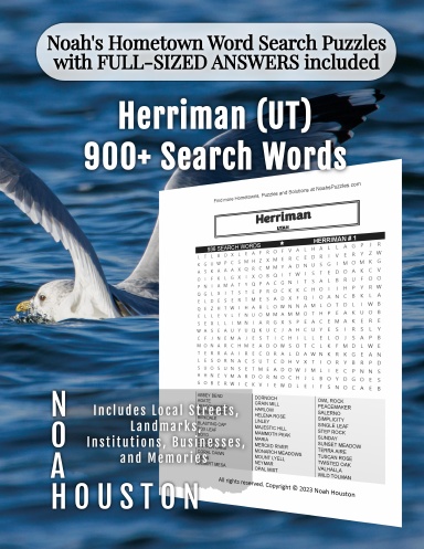 Noah’s Hometown Word Search Puzzles with FULL-SIZED ANSWERS included Herriman (UT)