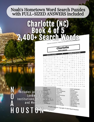 Noah’s Hometown Word Search Puzzles with FULL-SIZED ANSWERS included Charlotte (NC), Book 4 of 5