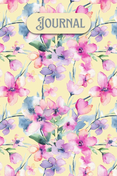Pastel Spring Flowers on Yellow Journal