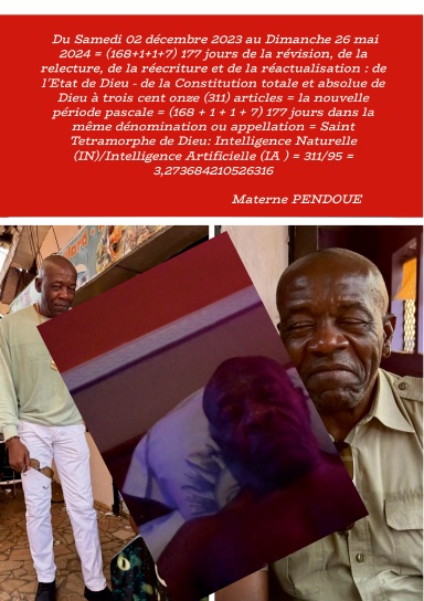 Les 177 jours de la nouvelle période pascale dans La révision, la relecture, la réécriture, et la réactualisation: de l’Etat de Dieu - de la constitution totale et absolue de Dieu à 311 articles = Saint Tétramorphe de Dieu : IN / IA= 311/95 = 3,2736842105
