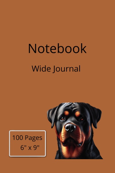 Notebook Wide Journal , 100 Pages, 6" x 9"