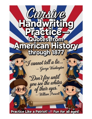 American History Cursive Handwriting Practice I