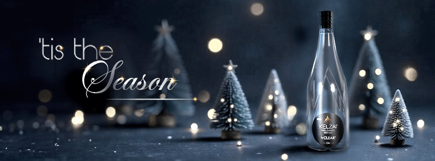 Christmas Cocktails with Kelzai Sparkling water bottle & Still Natural Water