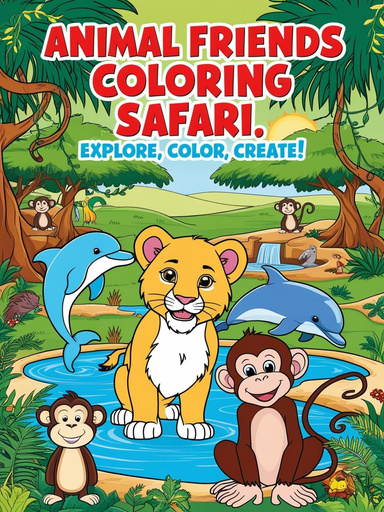 Adorable Animals Coloring Book for Kids Ages 3-8: 50+ Fun & Educational Designs – Large Pages, Easy-to-Color Art for Toddlers, Preschoolers & Elementary Children!"