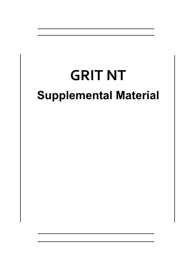 GRIT NT: Supplemental Material