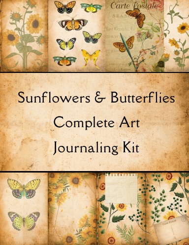 Sunflowers & Butterflies Complete Art Journaling Kit