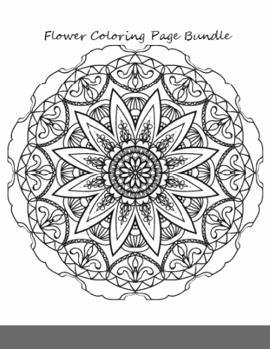 Flower Coloring Pages Bundle Set 1