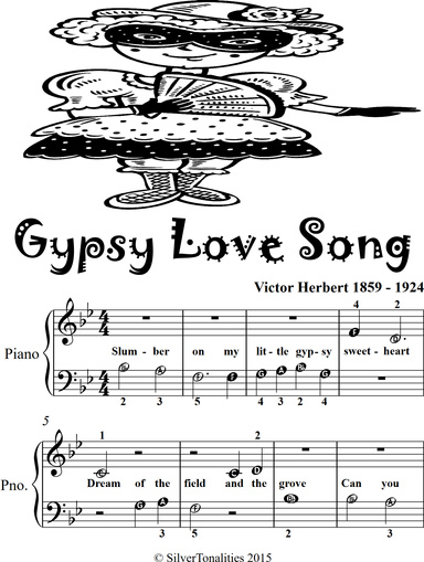Gypsy Love Song Beginner Piano Sheet Music