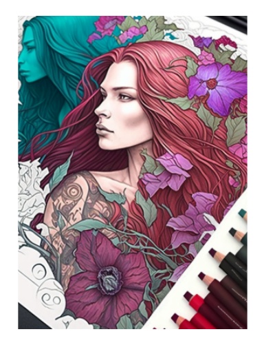 Coloring book mythical fairies