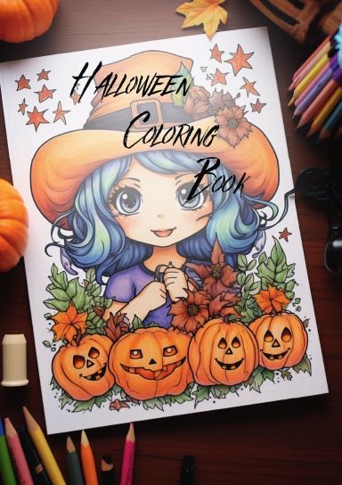 Kawaii Halloween Coloring Book for Girls: 32 Adorable Pages for