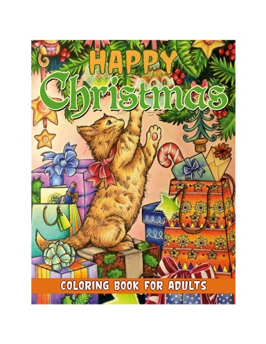 Happy Christmas Coloring Book for Adults: Giant Super Jumbo Features 80 Coloring Pages of Beautiful Christmas Designs for Stress Relief and Relaxation