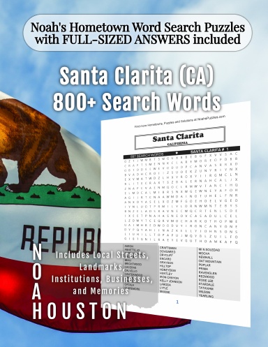 Noah’s Hometown Word Search Puzzles with FULL-SIZED ANSWERS included Santa Clarita (CA)
