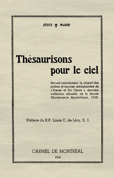 Thésaurisons pour le ciel