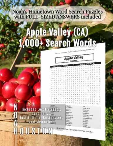Noah’s Hometown Word Search Puzzles with FULL-SIZED ANSWERS included Apple Valley (CA)