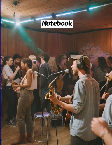 Live Music/Venue/for adults/notebook or journal/100 pages/8.5 × 11 inch