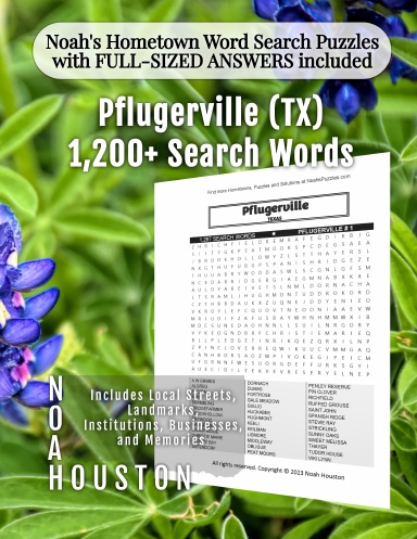 Noah’s Hometown Word Search Puzzles with FULL-SIZED ANSWERS included Pflugerville (TX)