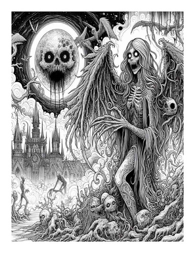 Adult Coloring Book: Chilling Horror Coloring Book for Adults, Features 25 Coloring Pages for Relaxation (Book Edition:4)