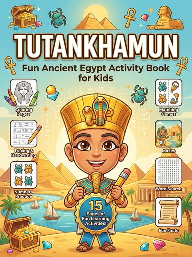 Tutankhamun Activity Book for Kids | Ancient Egypt Fun Learning Worksheets