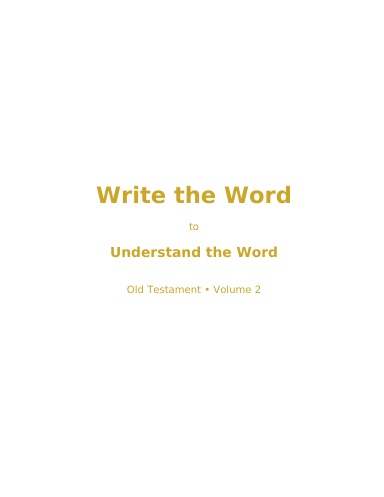Scripture Writing Notebook - Old Testament Volume 2