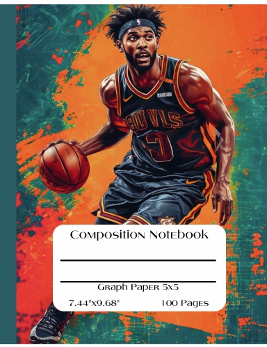 Composition Notebook, Graph Paper 5x5, 7.44" x 9.68", 100 Pages