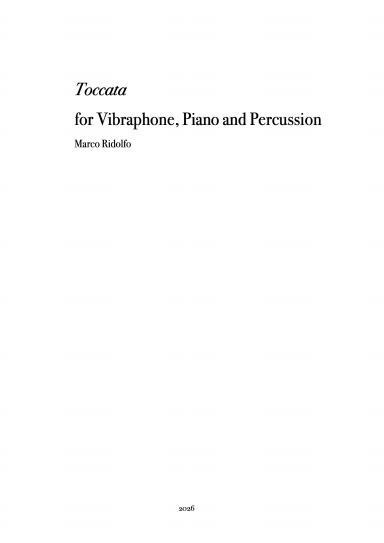 Toccata for Vibraphone, Piano and Percussion