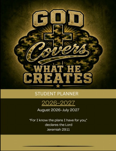 God Covers What He Creates Monthly Planner for Students