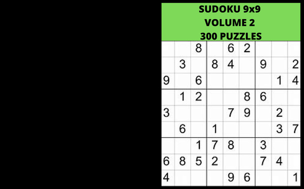 SUDOKU 9x9 VOLUME  2  300 PUZZLES : 375 PAGES