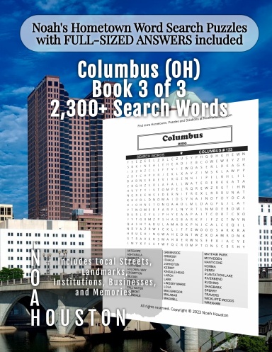 Noah’s Hometown Word Search Puzzles with FULL-SIZED ANSWERS included Columbus (OH), Book 3 of 3