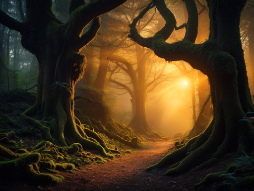 Golden Dawn in Mystic Woods