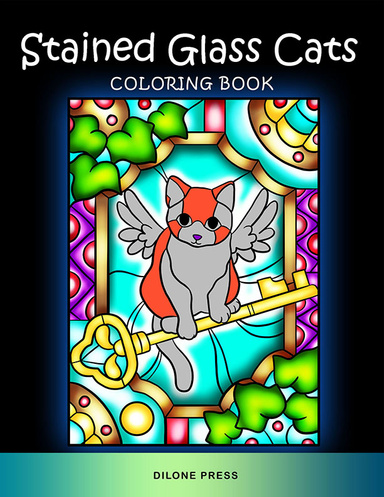 Stained Glass Cats Coloring Book
