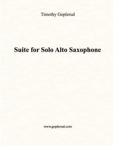 Suite For Solo Alto Saxophone