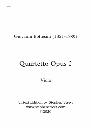 Giovanni Bottesini Quartetto Op.2 (in B flat Major ) Viola Part