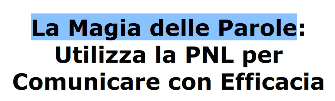 La Magia delle Parole