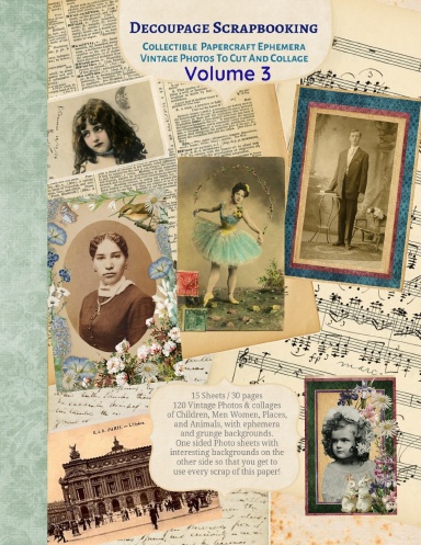 Decoupage Scrapbooking Collectible Vintage Photos Papercraft Ephemera To Cut And Collage Volume 3