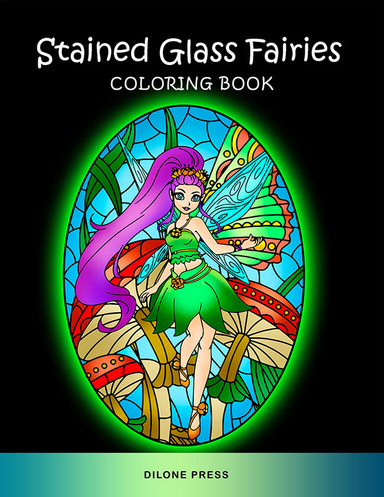 Stained Glass Fairies Coloring Book