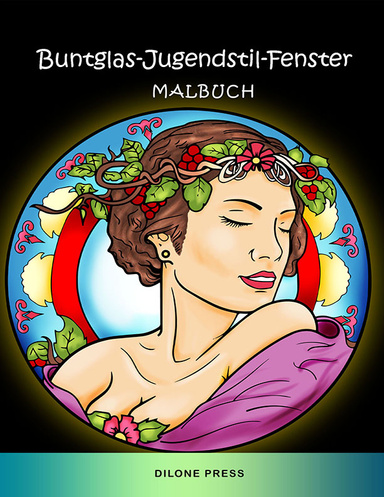 Buntglas-Jugendstil-Fenster Malbuch