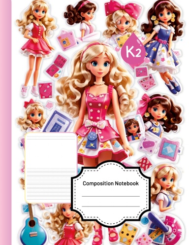 Glossy Barbie Composition Notebook 8.5x11 - Write and Draw with Pastel Perfection