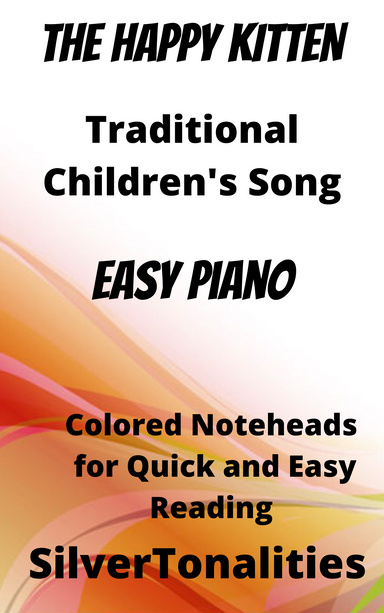 Happy Kitten Easiest Piano Sheet Music with Colored Notation