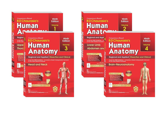 B D Chaurasia's Human Anatomy 4 Volume Set ( Vol.1 to Vol 4)