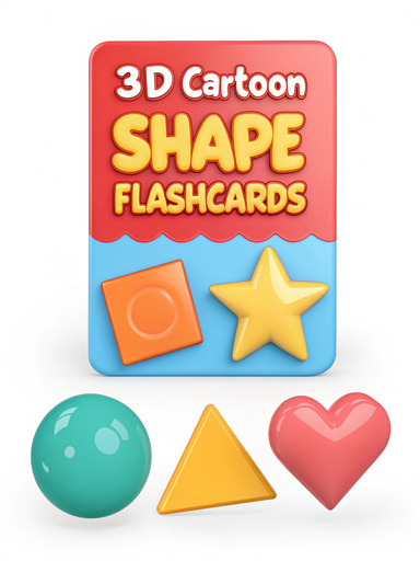 3D FLASHCARDS SHAPES CARTOON