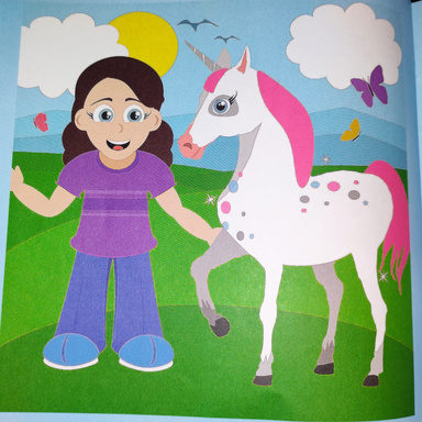 Margaret And Her Pet Unicorn Tiberius