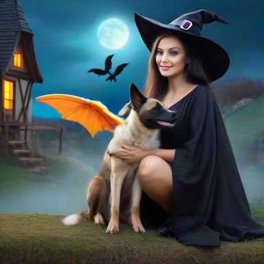 The Witch and The Flying Dog