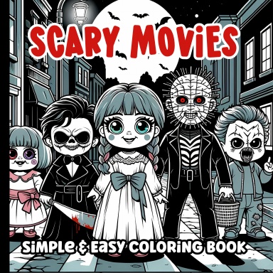 Scary Movie Simple and Easy Coloring Book