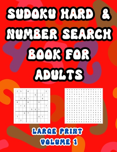 Sudoku Hard and Number Search Book for Adults