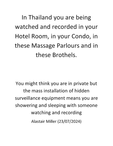 Mass Hidden Surveillance in all of Thailands Tourist Hotspots