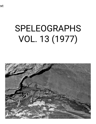 SPELEOGRAPHS VOL. 13 (1977)