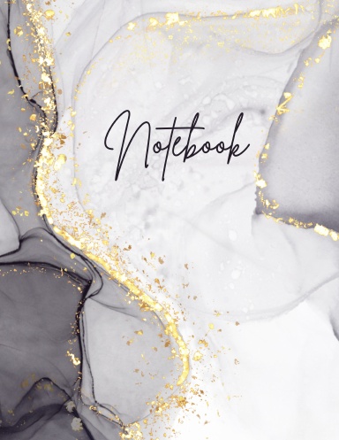 Black and gold marble notebook