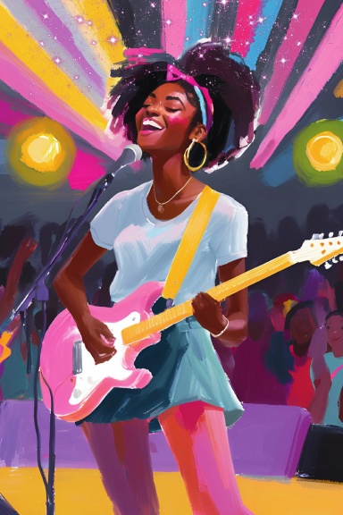 Black Woman Writing Journal - The Guitarist