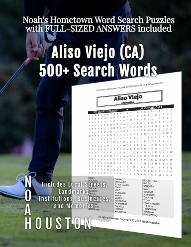 Noah’s Hometown Word Search Puzzles with FULL-SIZED ANSWERS included ALISO VIEJO (CA)