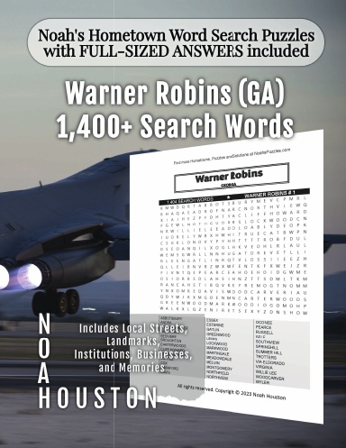 Noah’s Hometown Word Search Puzzles with FULL-SIZED ANSWERS included Warner Robins (GA)